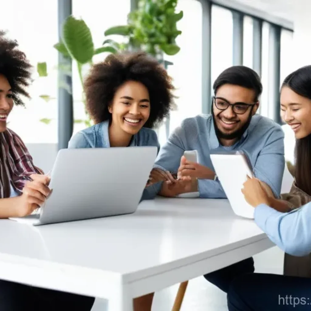 영어가 국제어가 된 이유 - **Prompt:** "A diverse group of young adults, consisting of men and women from various ethnic backgr...