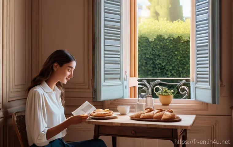 IT 관련 영어 단어 - **"A cozy, sunlit Parisian apartment kitchen, late morning. A young French woman, dressed in a chic ...