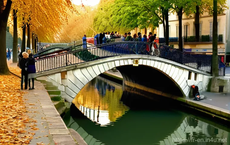 영어 문장의 구조 분석 - **"Au-delà des sentiers battus : Paris, la ville que j'aime vraiment" - Canal Saint-Martin in Autumn...